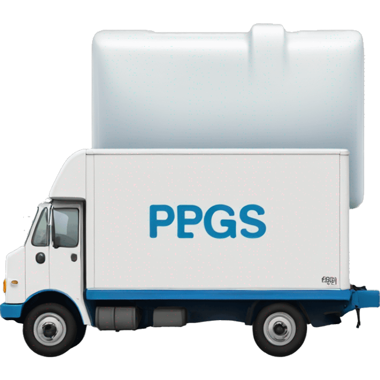 Boxtruck with letters "PGS” on the side emoji