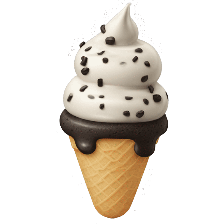 Cookies and cream ice cream emoji