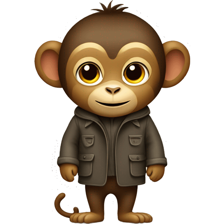 Monkey wearing coat emoji