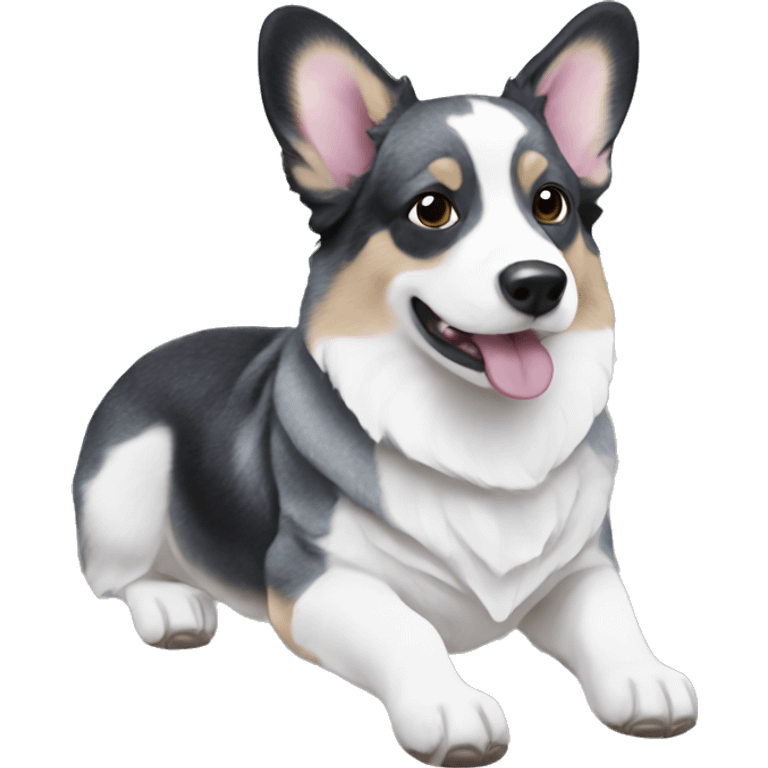 Blue-marble corgi cardigan emoji