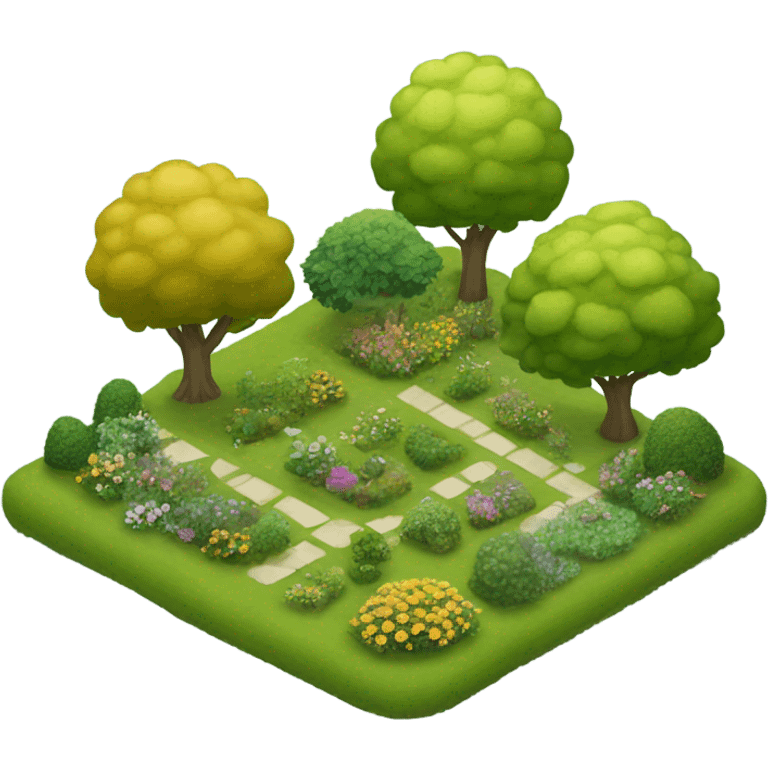 garden with three trees emoji