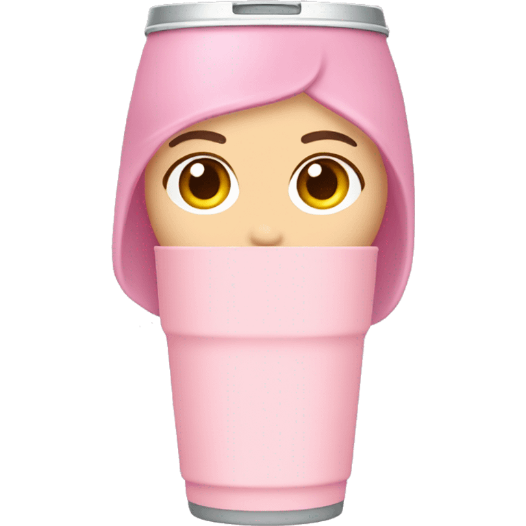 Light pink tumbler without face emoji