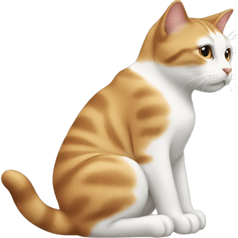 Cat stretching profile view emoji