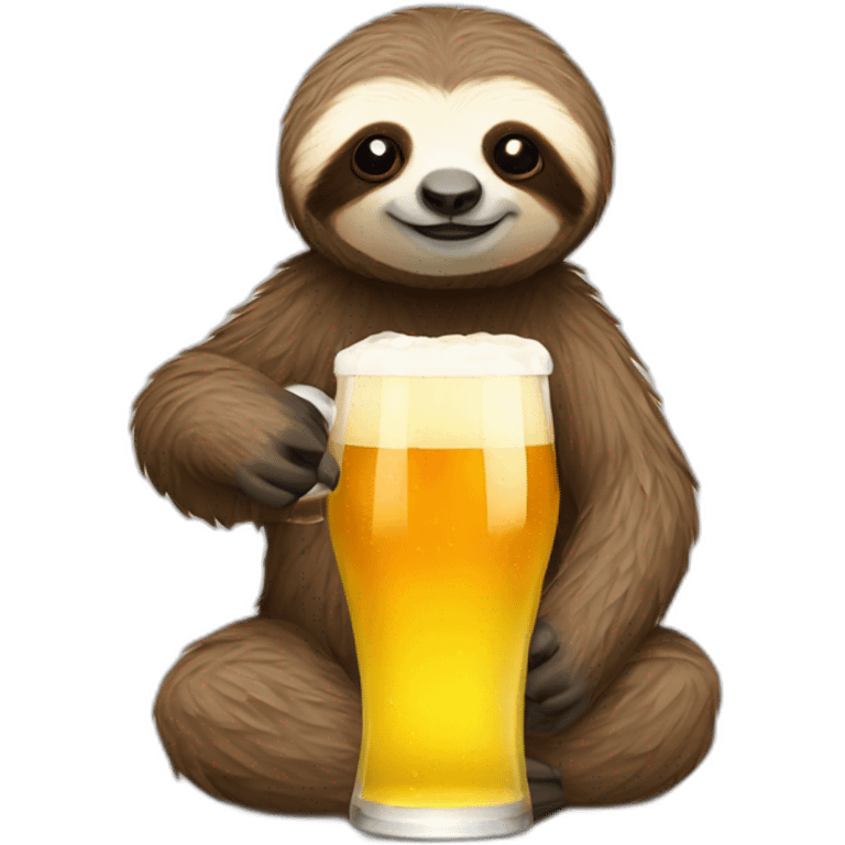 sloth drinking with beer glass emoji