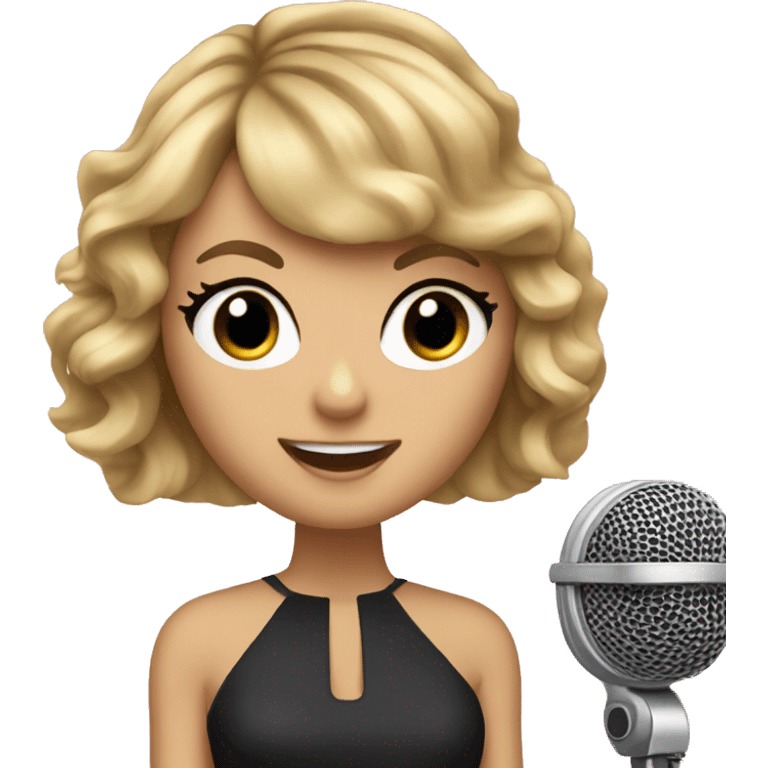 taylor swift with a microphone emoji