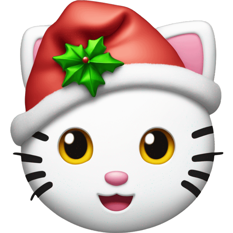 Hello kitty with a Christmas hat on ￼ emoji