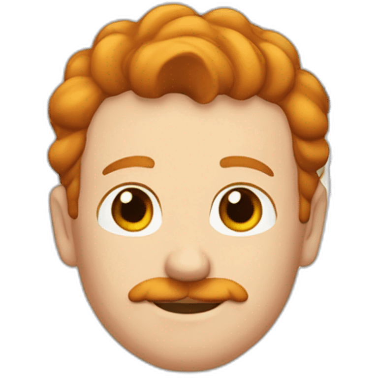 A man with ginger hair, a ginger mustache, and a black T-shirt with the number 17 on it emoji