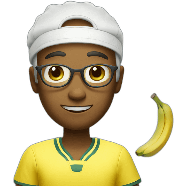 kawaii cute banana tennis player emoji