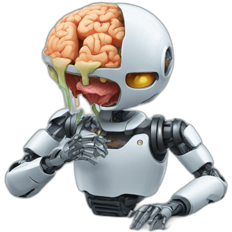 robot eating brain emoji