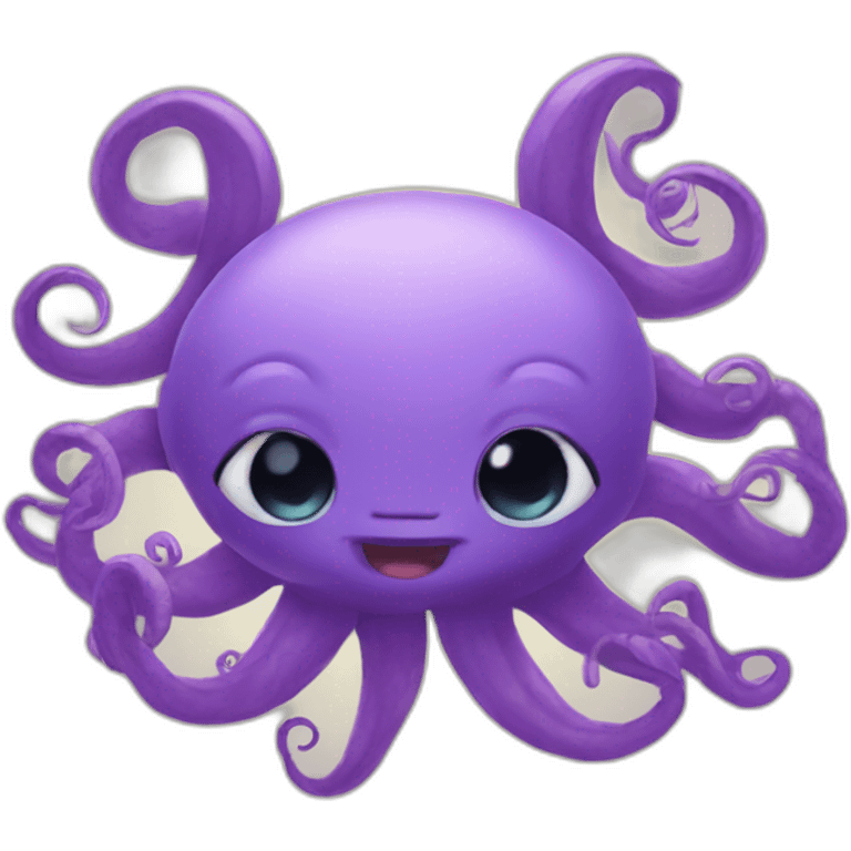 Cute kraken cute face eyes close making yoga emoji