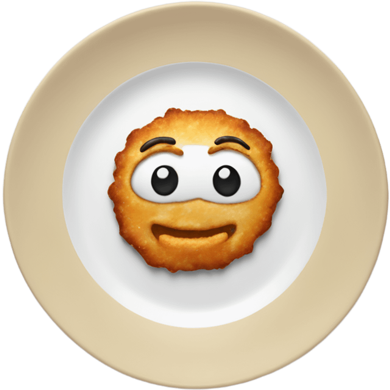 fried baked on a white plate emoji