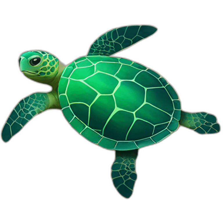 marine turtle on the sea emoji