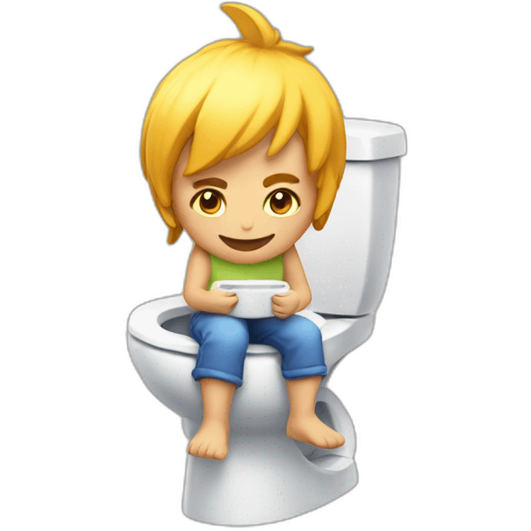 Gaming on a toilet emoji