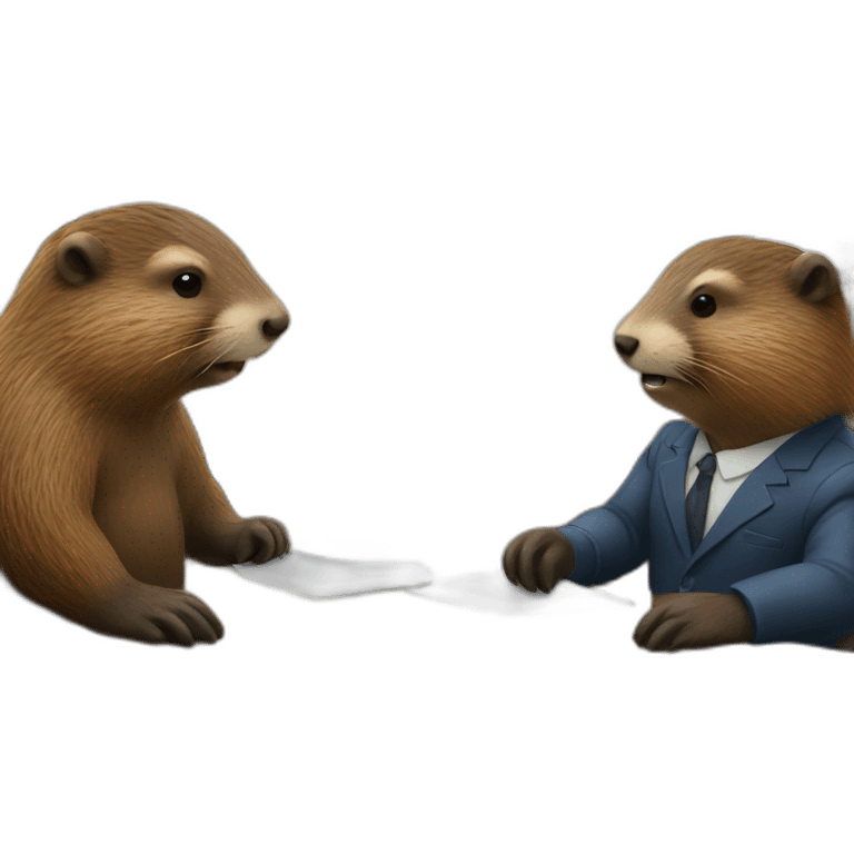 beaver having a meeting emoji