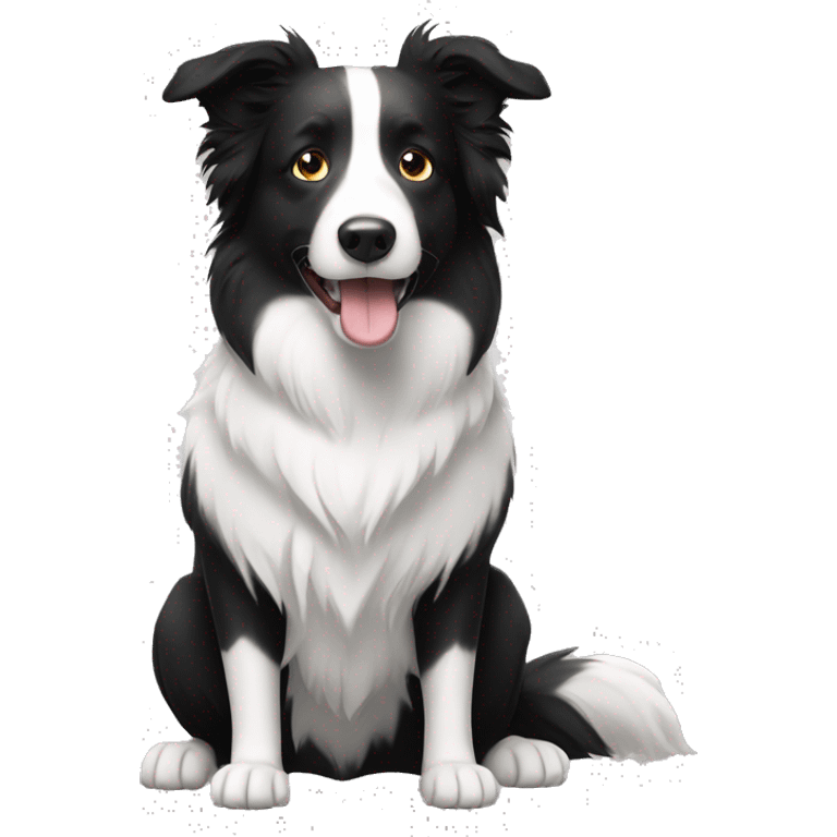 Border collie black and white emoji