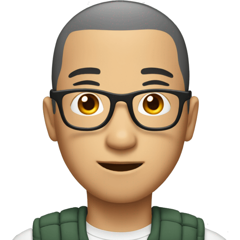 asian male with glasses and buzz cut emoji