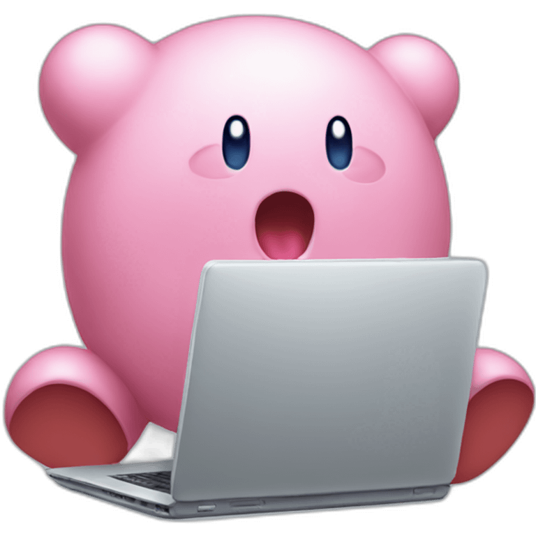 kirby eating a laptop emoji