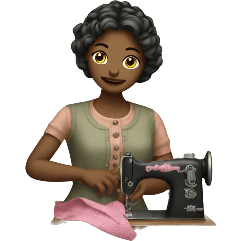 Sewing girl emoji