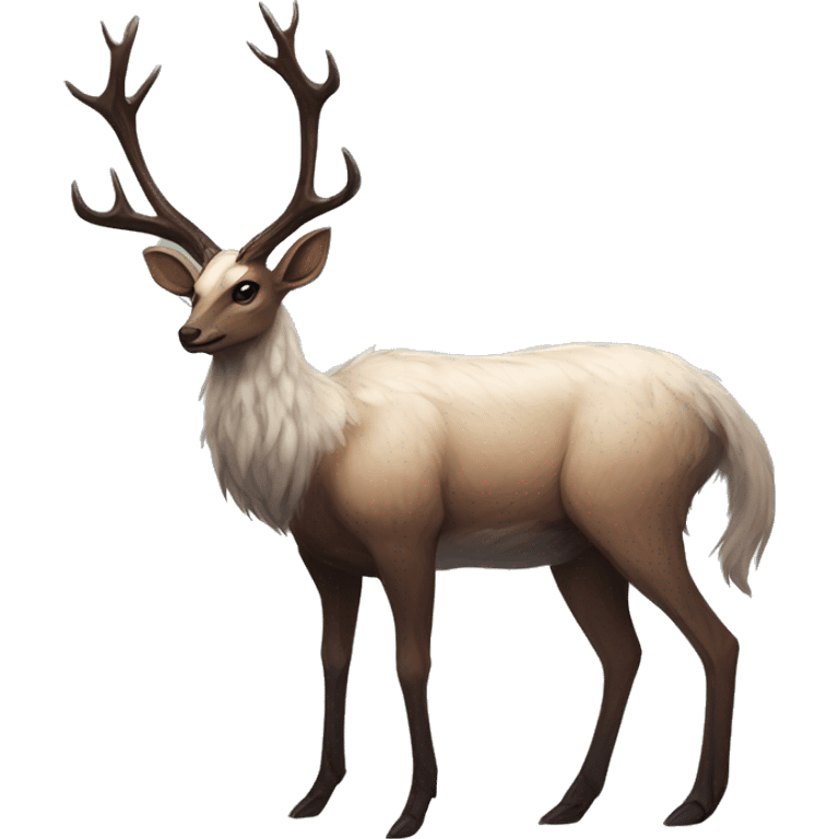 Modern Realistic Rare Fantasy Antlers Vernid-Trico-species by LiLaiRa, full body emoji