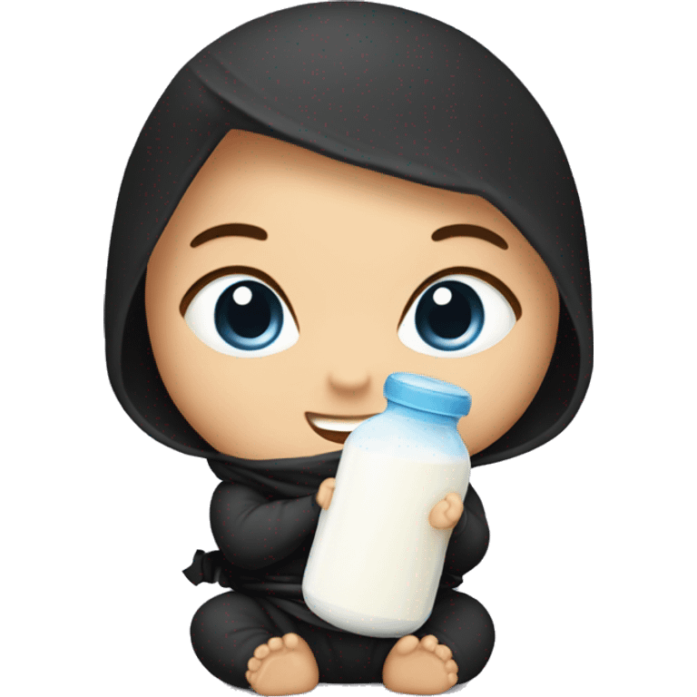 baby ninja with milk bottle  emoji