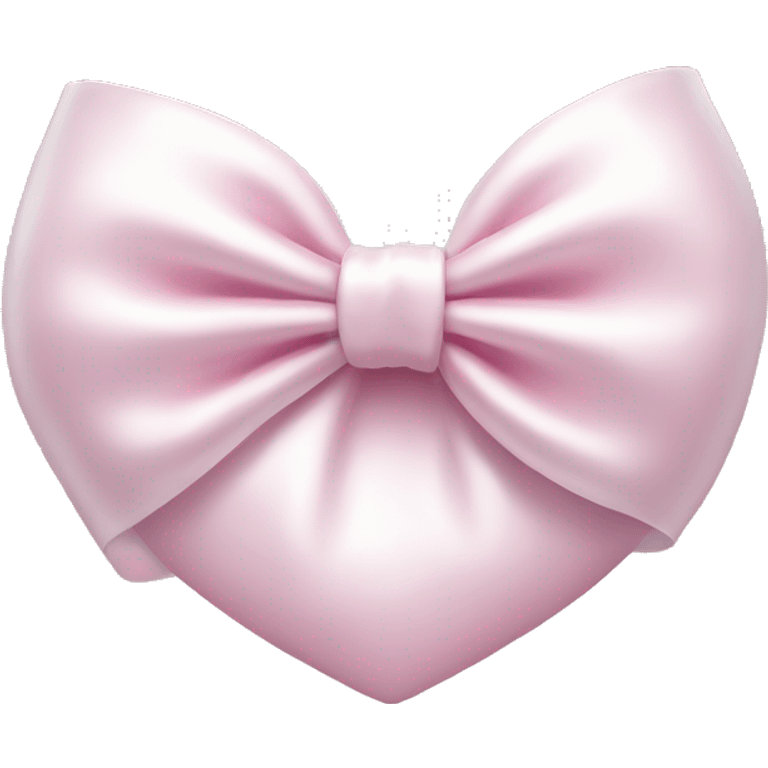 white satin bow on a pink heart emoji