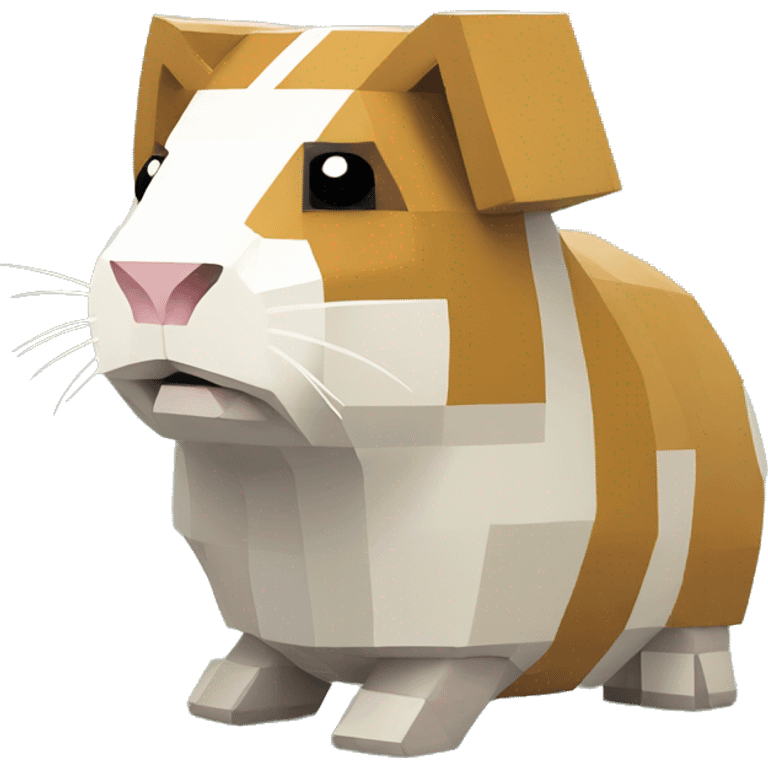 Minecraft style statue of a guineapig emoji