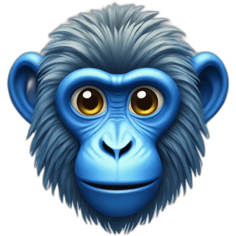 psychedelic blue monkey emoji