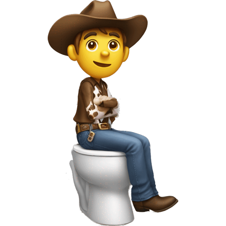 cow-boy on the toilet emoji