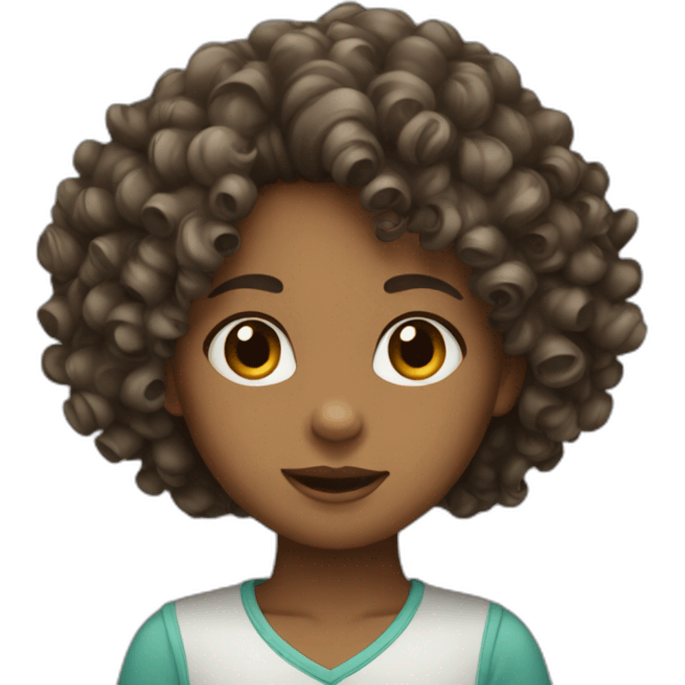 Curly hair girl emoji