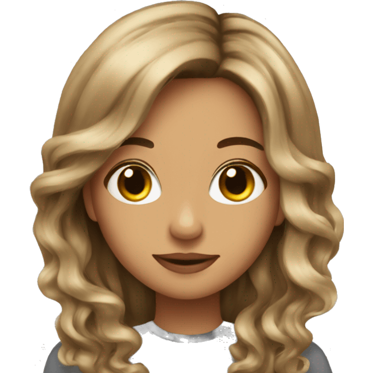 very pretty girl with long balayage hair emoji