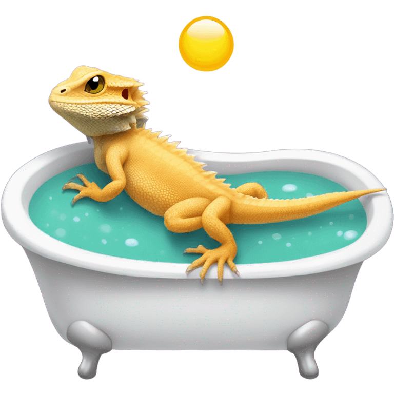 Bearded dragon in bathtub emoji