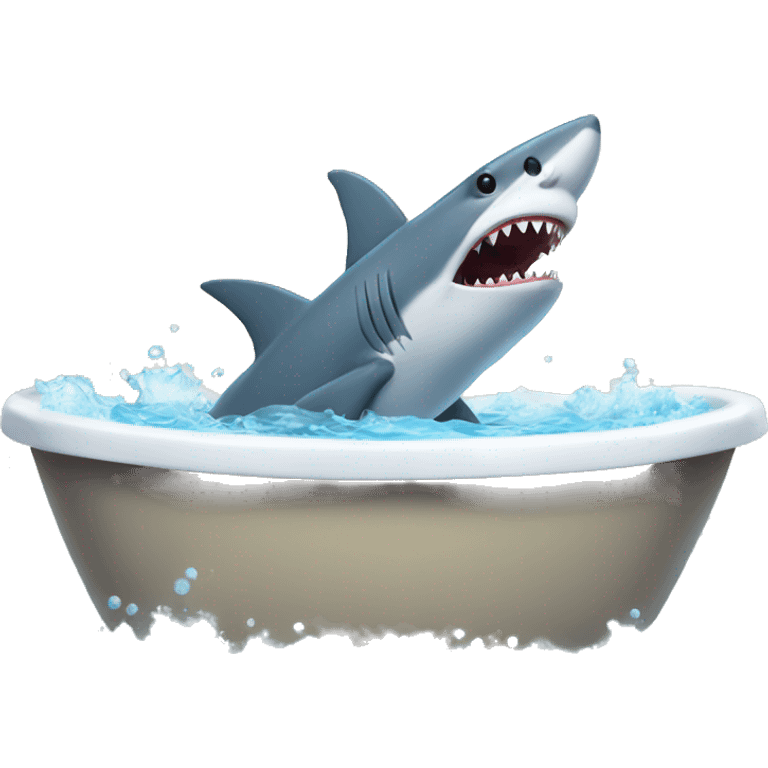 Shark taking a bath emoji