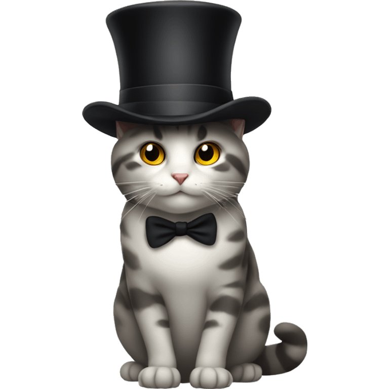 Cat with top hat emoji