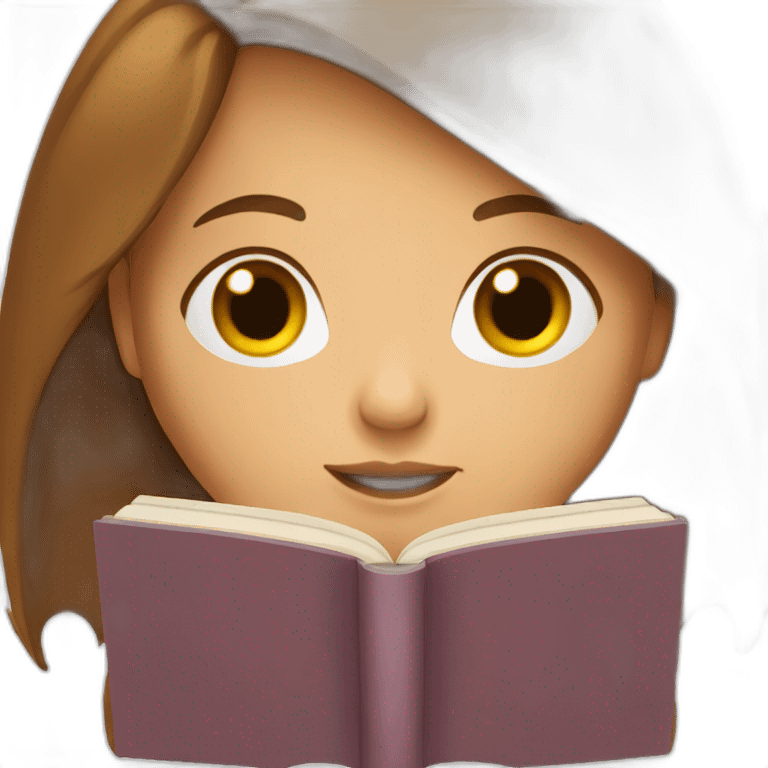 brown-hair-girl-with-book emoji