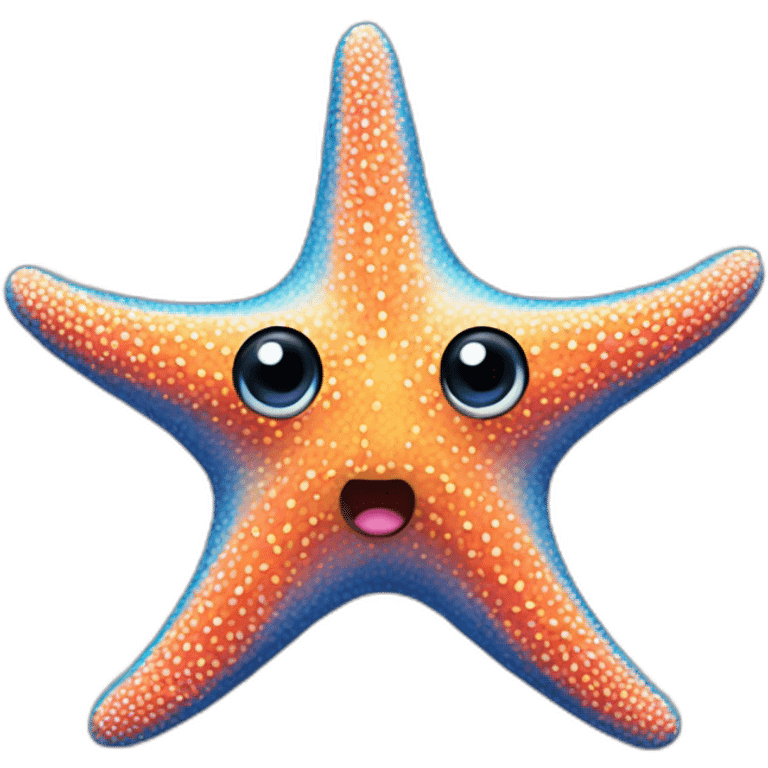 A starfish that has a handlebar mustache. emoji