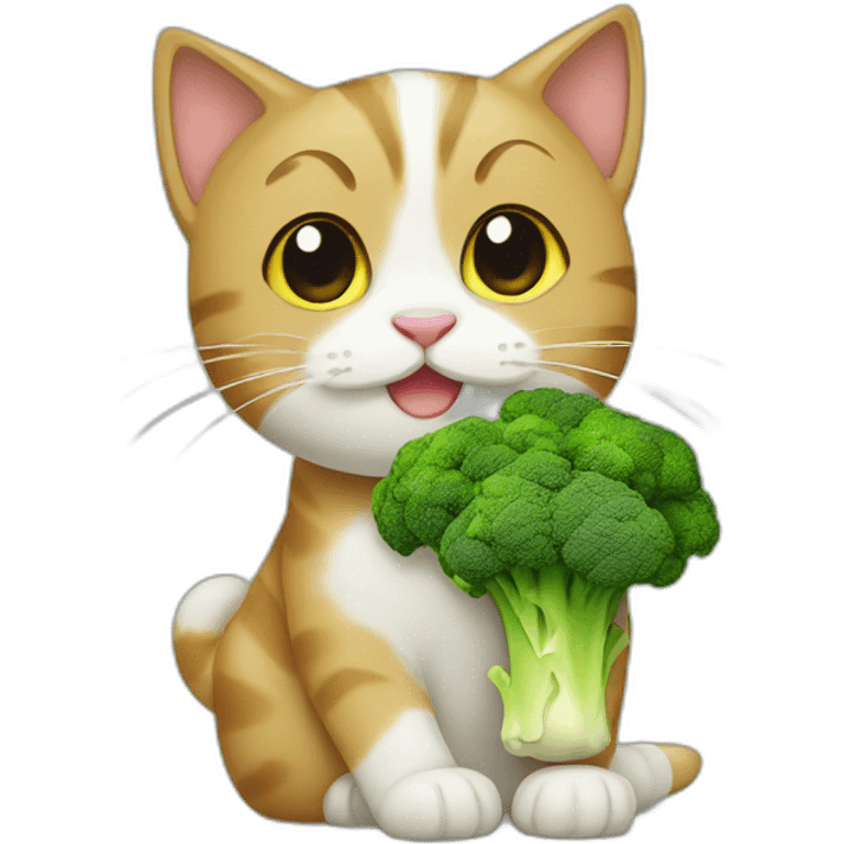 Cat eating brocoli  emoji