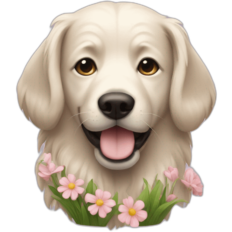 dog with flowers emoji