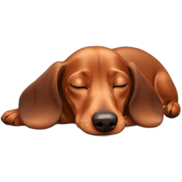 Cute Lady brown Dachshund sleeping emoji