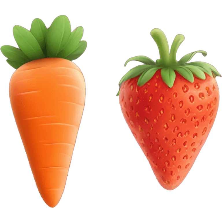 carrot and strawberry  emoji