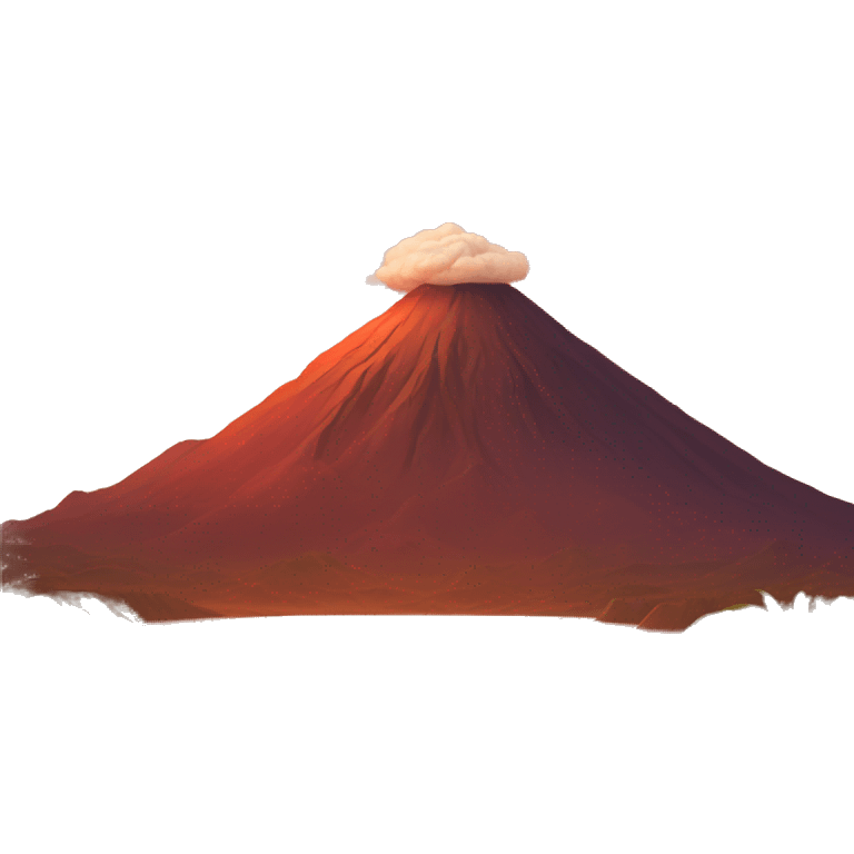 calm volcano, relief, sunset, golden hour emoji