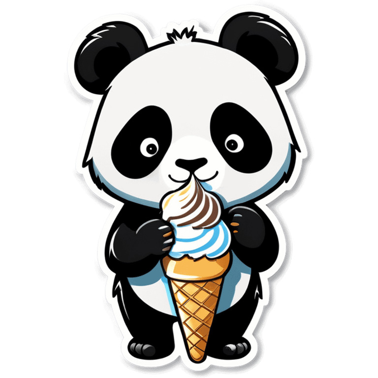 Panda eating ice cream emoji