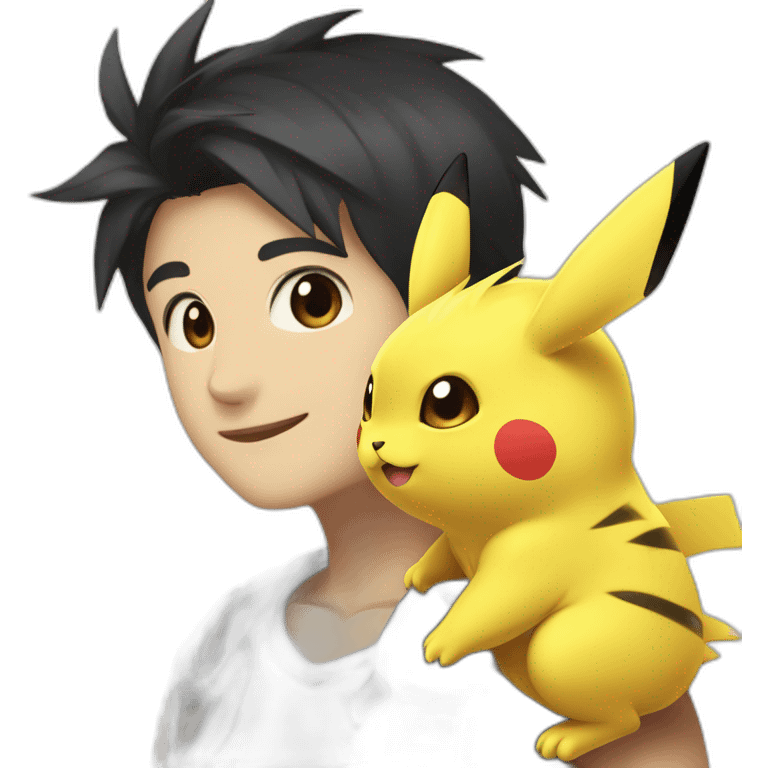 Pikatchu amoureux de dracofeu emoji