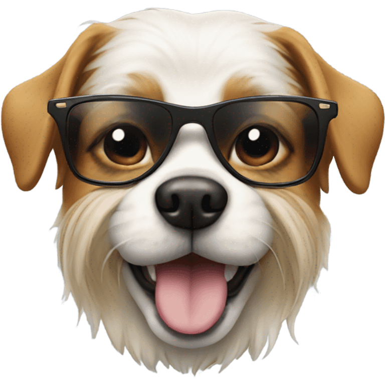 Dog with cool glasses emoji