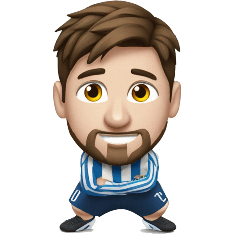 leo messi is doing the core exercises emoji