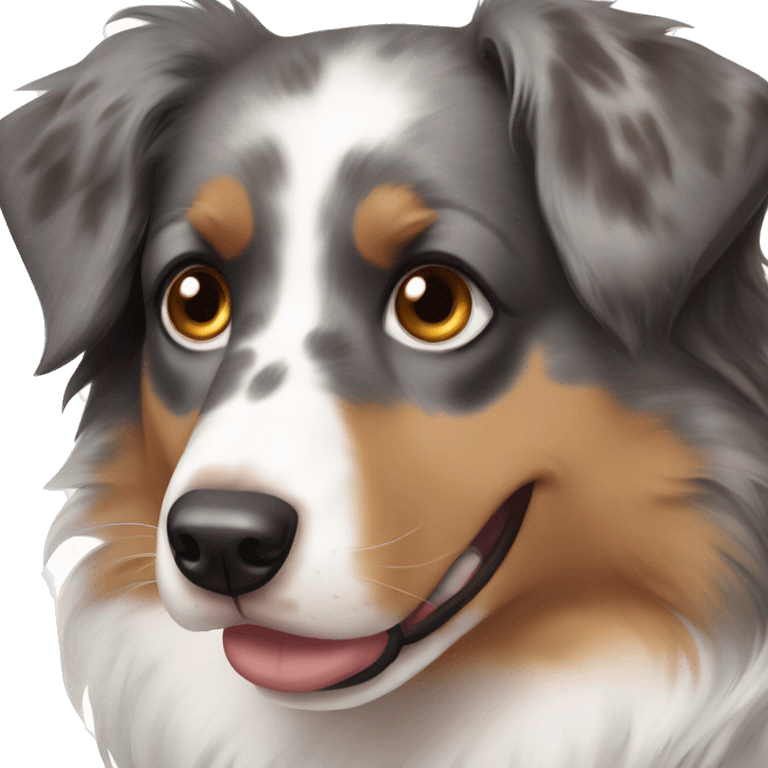 Australian Shepherd with one brown and one blue eye  emoji