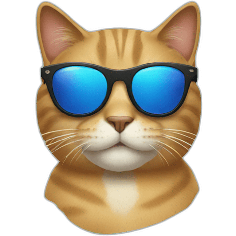 cat with blue sun glass emoji