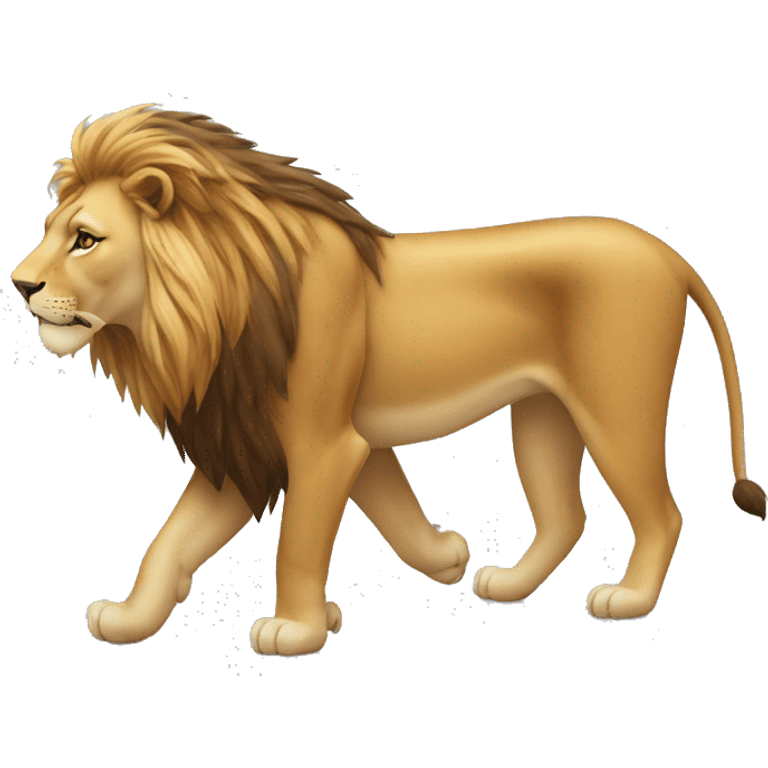 a lion walking in the jungle emoji