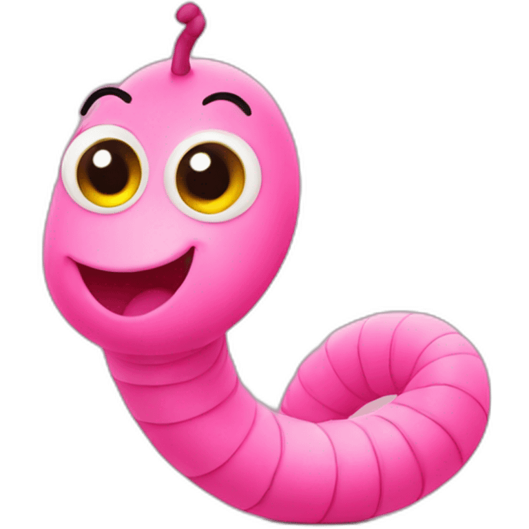 cute little pink worm emoji