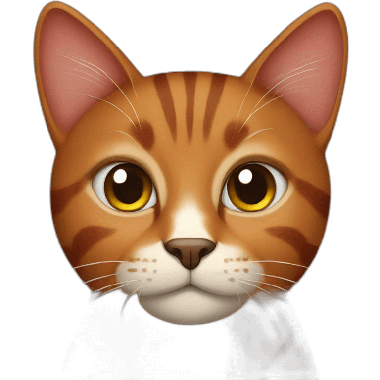 Brown and red cat emoji