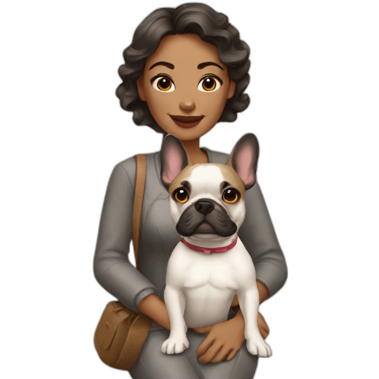 Lady with French Bulldog emoji